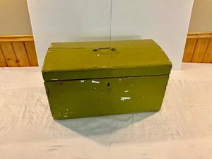 Antique Wood Painted Document Trunk