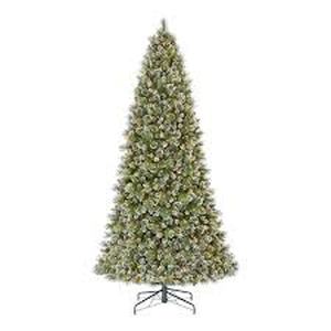 Home Accents Holiday 12 ft. Pre-Lit LED Sparkling Amelia Frosted Pine Artificial Christmas TreeCustomer Returns See Pictures
