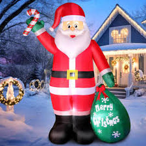 Home Accents Holiday 8 ft. Holiday Traditions Giant -Sized LED Towering Santa Holiday Yard Decoration   Customer Returns See Pictures