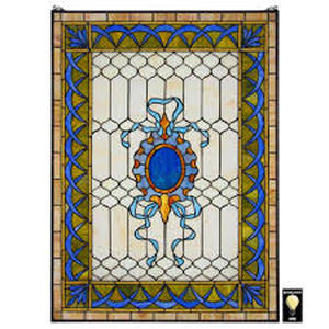 Cranbrook Terrace Tiffany-Style Stained Glass Window   Customer Returns See Pictures