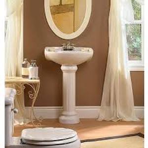 Glacier Bay Westminster 21 in. Pedestal Sink Basin in White with Pedestal Leg  Customer Returns See Pictures