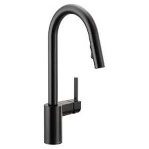 MOEN Align Single-Handle Pull-Down Sprayer Kitchen Faucet with Reflex and Power Clean in Matte Black Customer Returns See Pictures