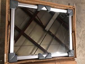 Amanti Art Medium Rectangle Vista Brushed Nickel Beveled Glass Modern Mirror (32.75 in. H x 42.75 in. W) Customer Returns See Pictures