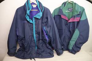 Vintage Columbia Sportswear Winter Fleece-Lined Coat Zipper Snap Thigh-Length Pull-Tie Waistband Womens XL, LA Loving Womens Med
