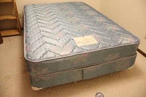 Full-Size Rolling Metal Bed Frame wMattress Box-Spring Available if Desired