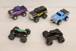 Vintage Toys1980s Stompers By Schaper Toys Jeep Cherokee 4x4 Stomper, Dodge RAM Wagon, Datsun and Two Chassiss