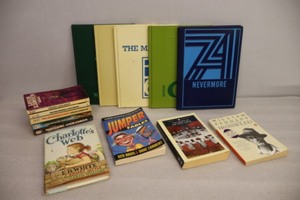 Yearbooks Bird Island 1966-67-68-69-74, Charlottes Web, Jumper Fables, Louis LAmour Paperbacks Etc.