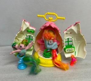 Collectible Vintage ToysFairy Tails Curly Q Boutique Play Set 1987 Hasbro wTiffany Bird, Snuggle Tails Fuzzy Tummy Bird & Blue Perch, Baby Pink Etc
