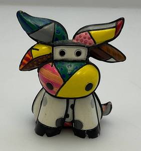 Romero Britto 2ND Edition Brazil Miniature Cow Figurine 2 12