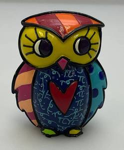 RARE RETIRED Romero Britto Owl Miniature Figurine 2 12