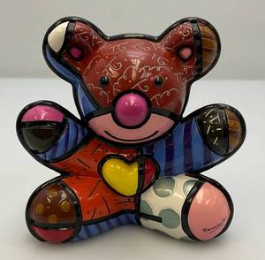 Limited Edition 31654000 Romero Britto Happy Bear Figurine 5 12 x 5 x 3 12