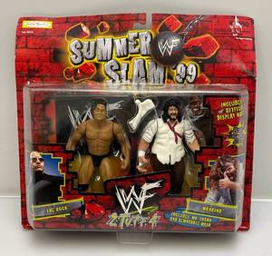 1999 Jakes Pacific Brand  Summer Slam 99,  2 Tuff 4 The Rock & Mankind Action Figures (NIB)