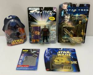 Misc. Star Trek & Star Wars Action Figures (NIB) Cards Beat Up A Little