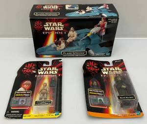 Misc. 1998-99 STAR WARS EPISODE I Items Including Flash Speeder, Rune Haako & Anakin Skywalker Action Figures (NIB)