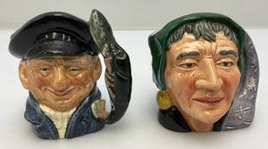 Vintage Small  4 Royal Doulton Toby Mugs Including  Lobster Man & Fortune Teller
