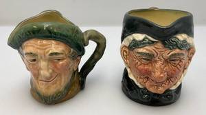 Vintage Small  4 Royal Doulton Toby Mugs Including Auld Mac & Granny