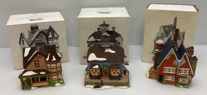 Dept 56 The Heritage Collection (New England Village Series)  Chowder House, Yankee Jud Bell Casting & Jeremiah Brewster House (All In Original Boxes)