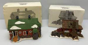Dept 56 The Heritage Collection (New England Village Series)  Pennsylvania Dutch Barn & Semples Smokehouse (All In Original Boxes)