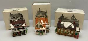 Dept 56 The Heritage Collection (New England Village Series)  Bobwhite Cottage, Captains Cottage & Stoney Brook Town Hall (All In Original Boxes)