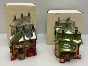 Dept 56 The Heritage Collection (North Pole Series)  Elfies Sheds & Skates & Orlys Bell & Harness Supply (All In Original Boxes)