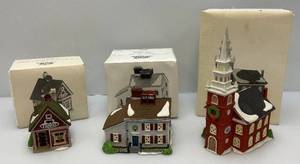 Dept 56 The Heritage Collection (New England Village Series)  Old North Church, Otis Hayes Butcher & Thomas T Julian House ( All In Original Boxes)