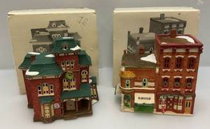 Dept 56 Home Town Corner Drugstore Barbershop & Boardinghouse (In Original Boxes)