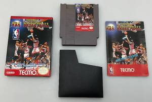 1992 NES (3 Screw) Tecmo NBA Basketball With Original Box, Sleeve & Manual