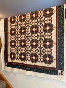 lot 2 image: Large Count Your Blessings() Autumn Floral Quilt Project Near Completion