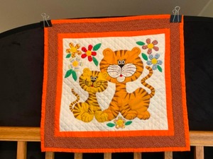 lot 17 image: Quilted Wall ArtAdorable Vintage Baby Quilted-Art Wall Hanging Tigger-X-Two