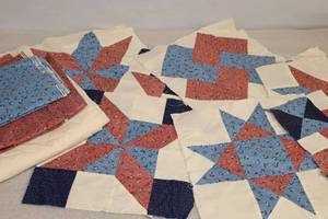 lot 62 image: Vintage Quilt Project wTwelve 12-Inch Squares CompletedJust Waiting for Your Final Touches