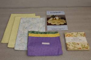 lot 65 image: Quilting Project Kit In Full Bloom Round Table Decor By Farmyard Creations, Moda Dandelion Girl Swatch Pack