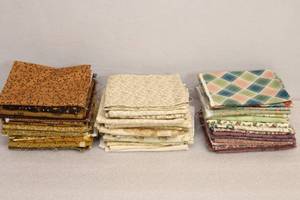 lot 75 image: Bulk Quality Fabric...Fat Squares in Assorted Colors and Patterns