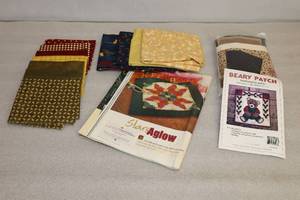 lot 43 image: Quilt Project Kits Stars Aglow By Shar Jorgensen and Beary Patch Wall Hangings wCoordinating Fabric and Pattern BookletMagazine