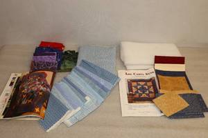 lot 44 image: Quilt Project Kits Friendship Hearts By Debbie Mumm and Log Cabin Star By Rachel Pellman wCoordinating Fabric and Pattern BookletMagazine