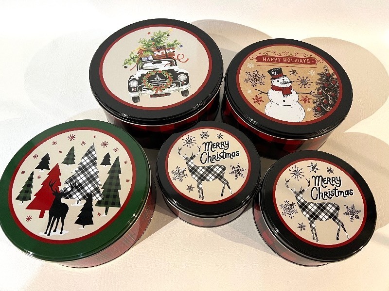 ASSORTED HOLIDAY TINS including 2 Sizes
