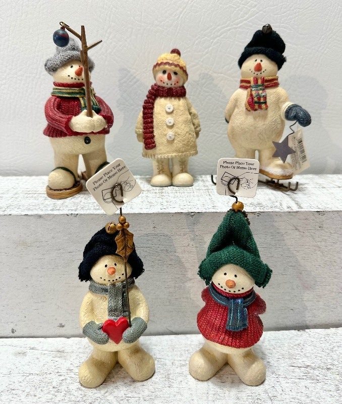 Adorable SNOWMAN Figurines including Photo Holders