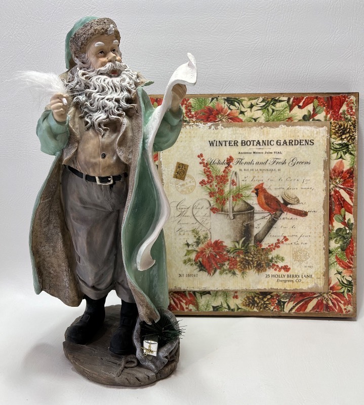 Hes Checking his List  Resin Santa and Christmas Art