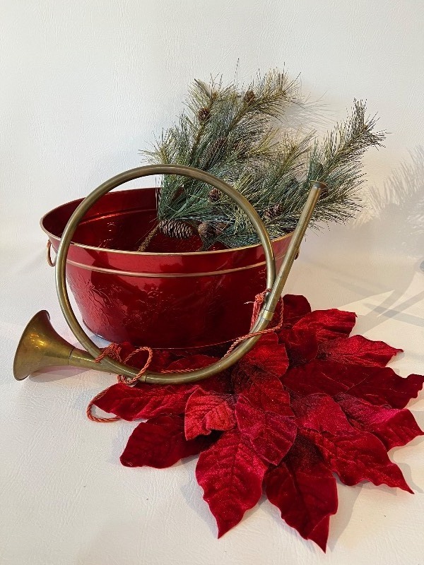 Vintage Christmas Horn, Bucket and More