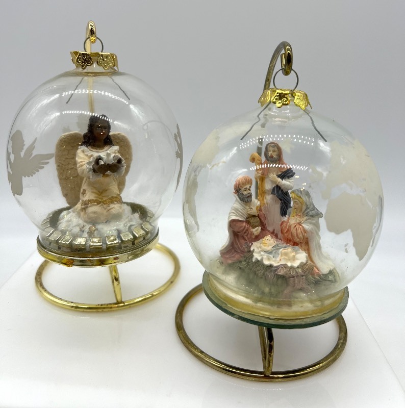 Pair of HOUSE OF LLOYD Glass Ornaments with Stands