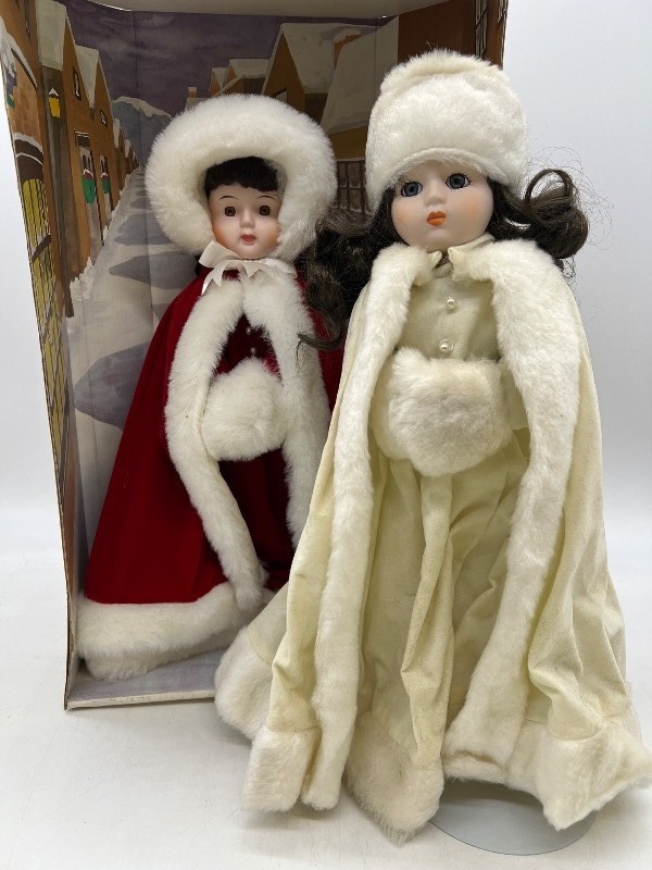 Pair of Christmas Dolls including Holiday Moments