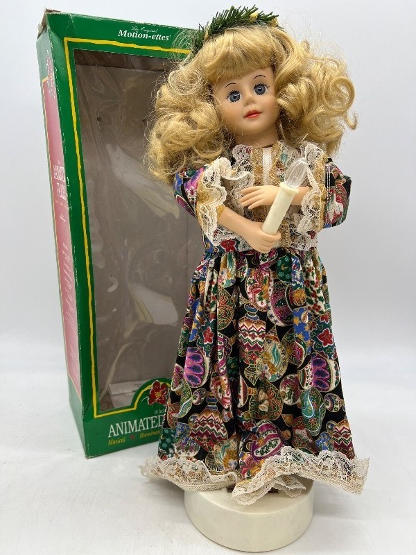 Vintage MOTION-ETTE Animated Musical Doll - Battery Operated