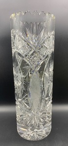 Heavy Cut Crystal Flower Vase