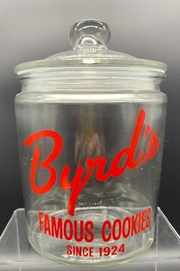 Vintage BYRDS Famous Cookies Glass Jar