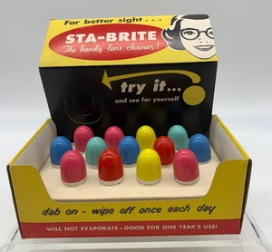 Vintage NOS STA-BRITE Lens Cleaner Store Display - AMAZING GRAPHICS