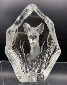MATS JONASSON Crystal Glass Deer with Original Tag