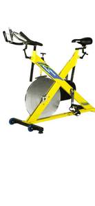 lot 9 image: LeMond RevMaster Classic Used Upright Stationary Bike  Yellow Fully Operational