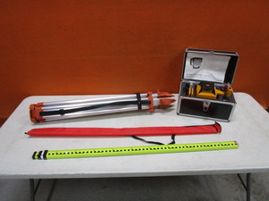 lot 70 image: Self-Leveling Rotary Laser Transit, Tripod & Elevation Stick