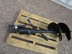 lot 9 image: Mini Excavator Post Hole Auger w16 Auger Bit 1 Pins