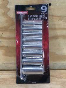 lot 70 image: Ultra Steel SAE 38 Drive Deep Socket Set Model # UA06113B 1129244