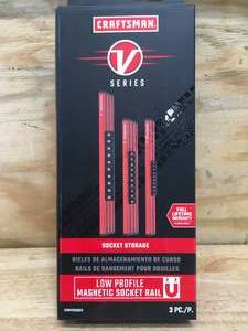 lot 82 image: Craftsman 3 Piece Low Profile Magnetic Socket Rails Model # CMMT92001V 1292412
